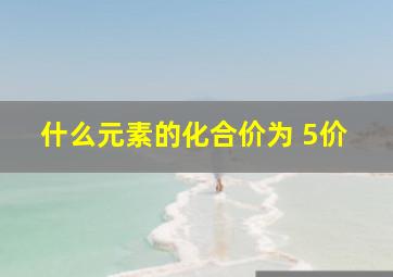 什么元素的化合价为 5价